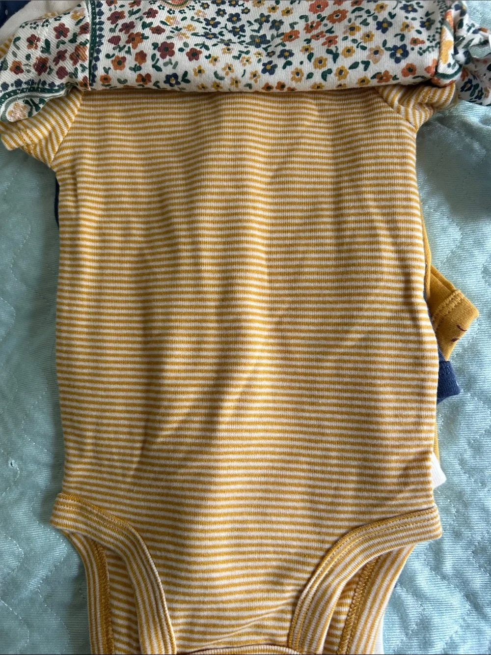 Carter's Floral Paisley Short-Sleeve Baby Bodysuit - Mustard & Multicolor